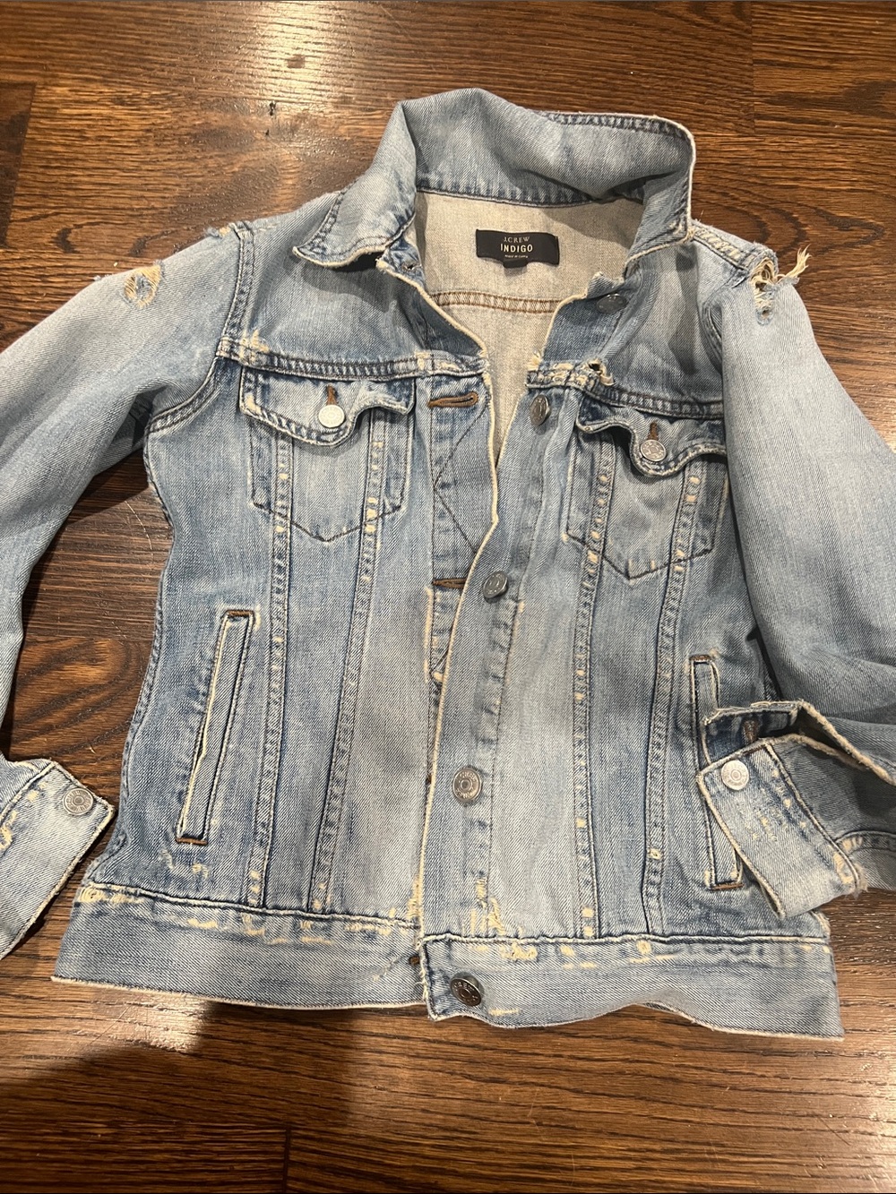 J. Crew Light Wash Distressed Denim Jacket